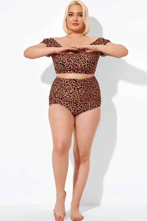Leopard High Waist Women Bikini Bottom
