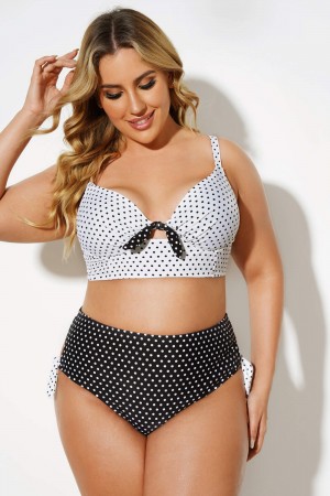 Black & White Dots Sexy Underwire Bikini Set