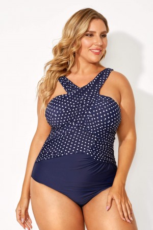 High Neck Wrap One Piece Swimsuit