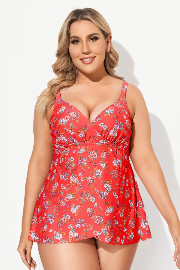 Sweetheart Neckline Floral Printed Tankini Top