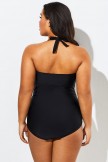 Black Cut Out Underwire Party One Piece Swimsuit 