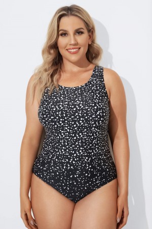 Black Pearl Stylish High Neck One Piece Swimsuit