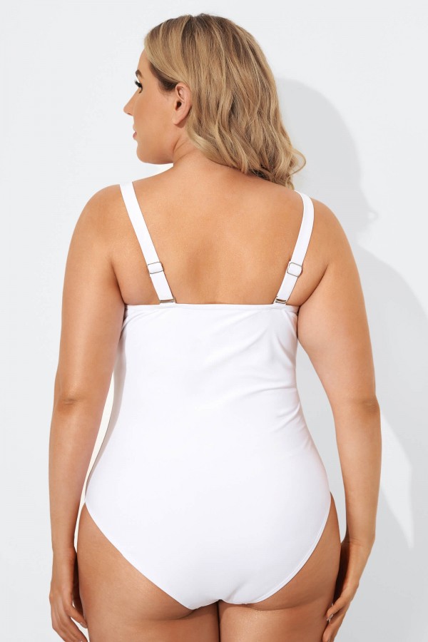 White Fringe One-Piece Swimsuits for Lady - Meet.Curve - Meet.Curve